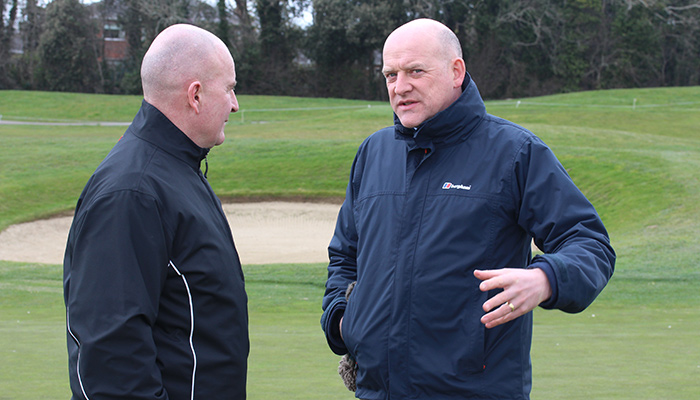 Sierrablen Plus a game changer at Castleknock ICL Country Manager Colman Warde discusses nutritional programmes with Course Superintendent John Jennings.