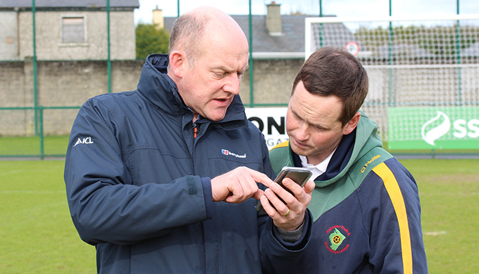 Maginn Park Adrian discusses his iTurf programme with ICL's Colman Warde.